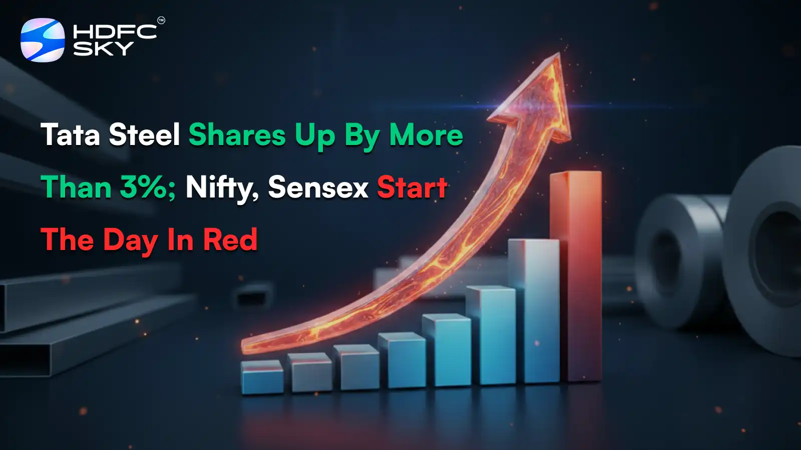 Tata Steel shares up by more than 3%; Nifty, Sensex start the day in red