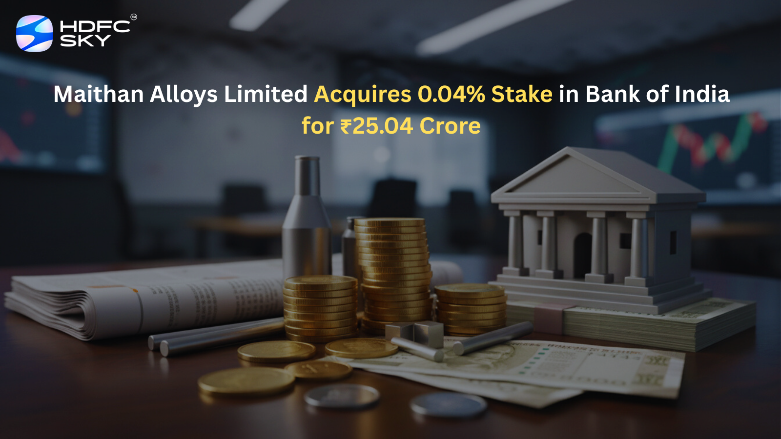 Maith͏an ͏Alloys Limited Acquires 0.04͏% Stake in Bank of India for͏ ₹͏25͏.04 ͏Crore  