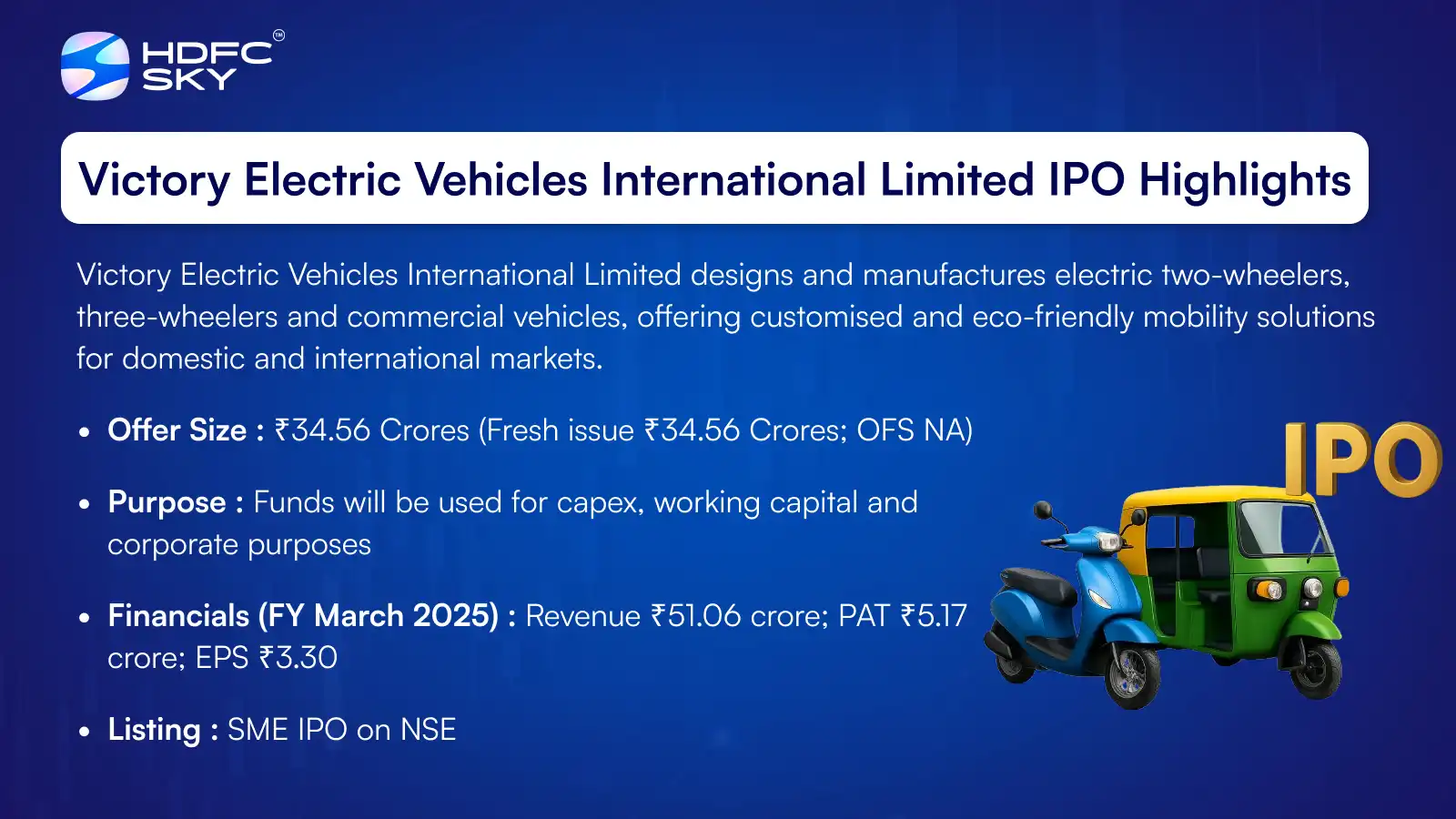 Victory Electric Vehicles International IPO