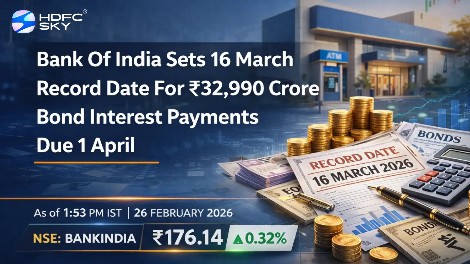 Bank Of India Sets March 16 Record Date For ₹32,990 Crore Bond Interest Payments Due April 1