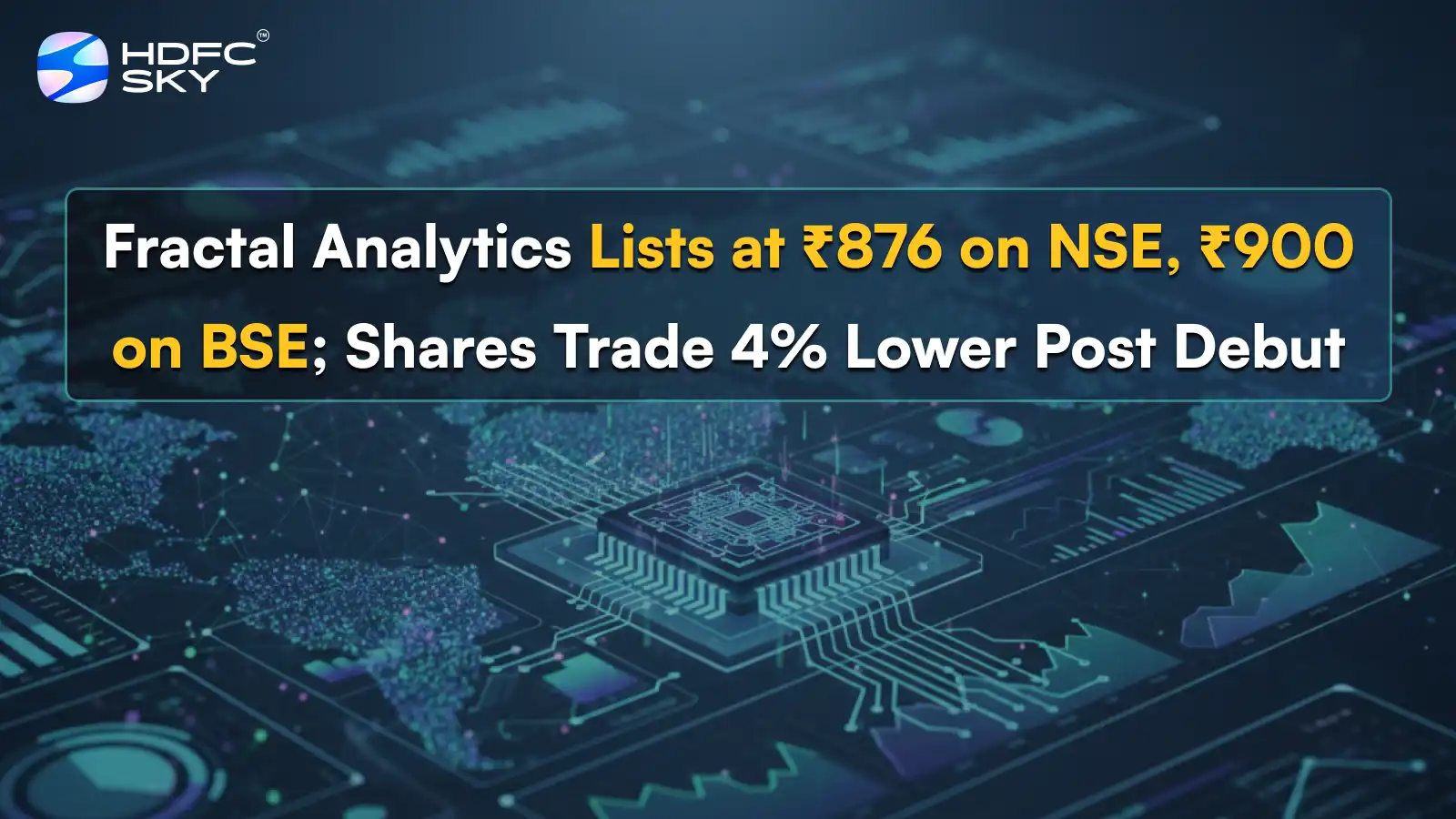 Fractal Analytics Lists at ₹876 on NSE, ₹900 on BSE; Shares Trade 4% Lower Post Debut