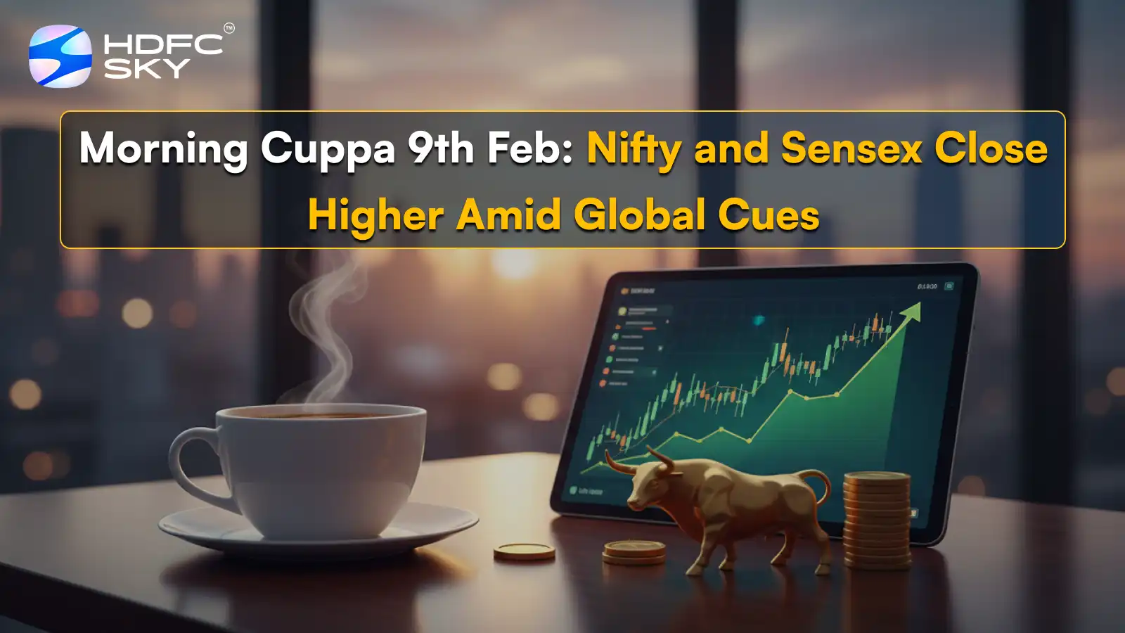Morning Cuppa 9th Feb: Nifty and Sensex Close Higher Amid Global Cues