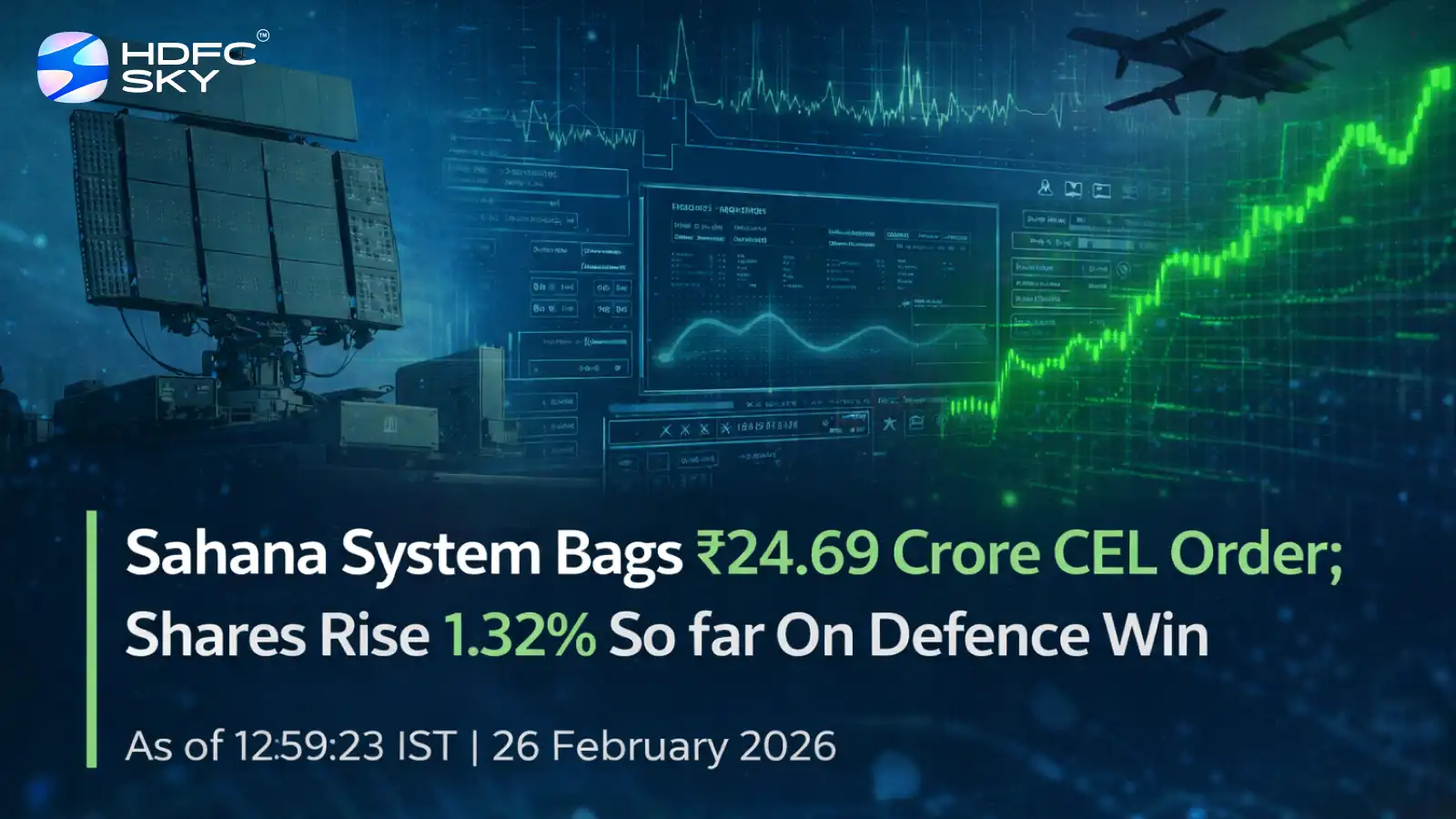 Sahana System Bags ₹24.69 Crore CEL Order; Shares Rise 1.32% So far On Defence Win