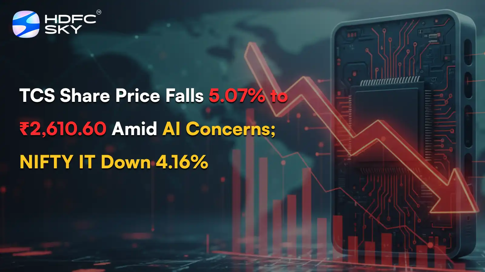 TCS Share Price Falls 5.07% to ₹2,610.60 Amid AI Concerns; NIFTY IT Down 4.16% 