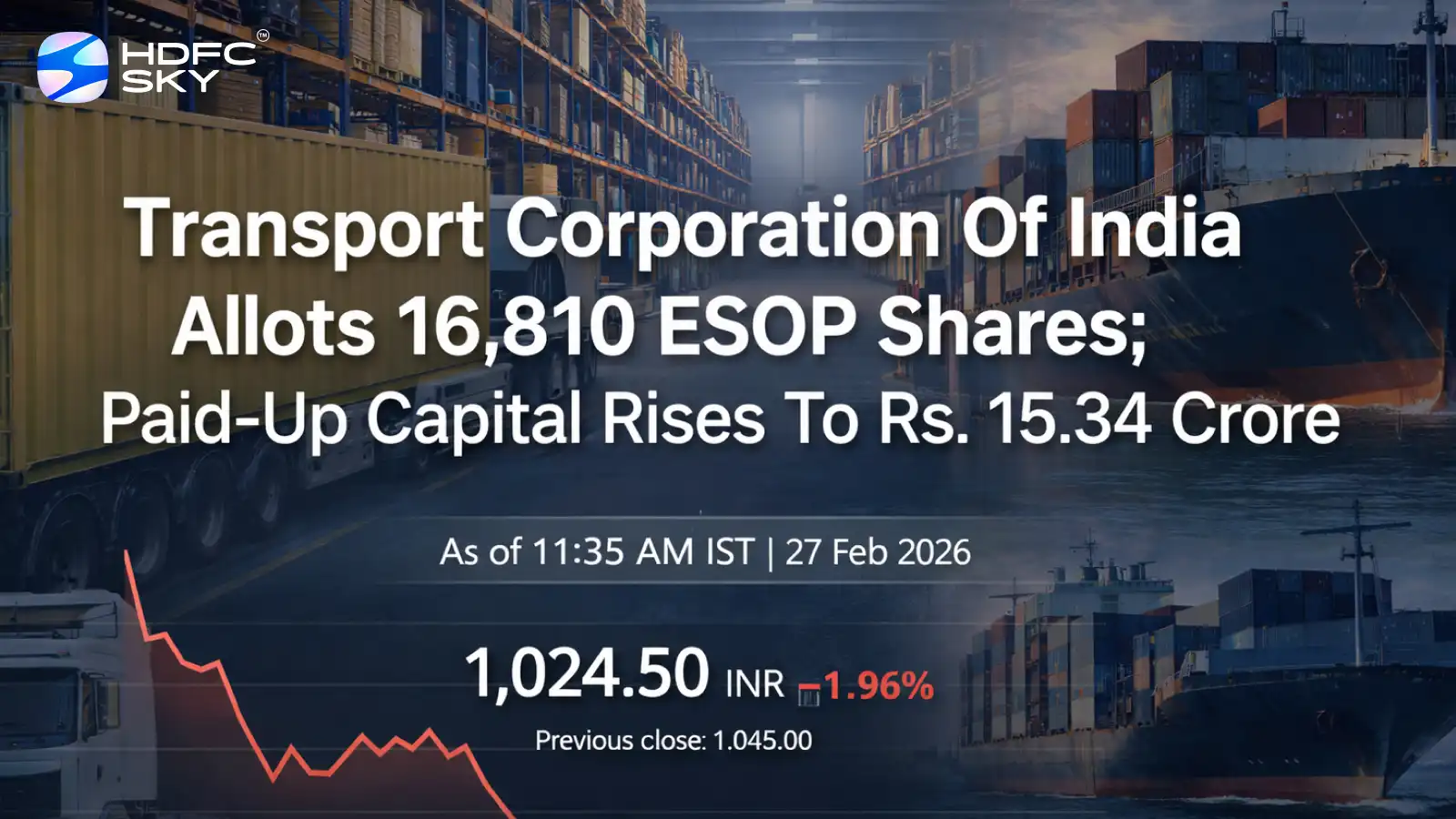 Transport Corporation Of India Allots 16,810 ESOP Shares; Paid-Up Capital Rises To Rs 15.34 Crore