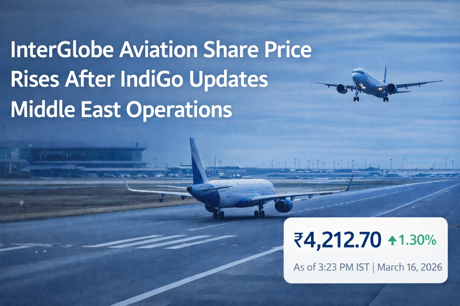 InterGlobe Aviation Share Price Rises 1.30% After IndiGo Updates OnMiddle East Operations