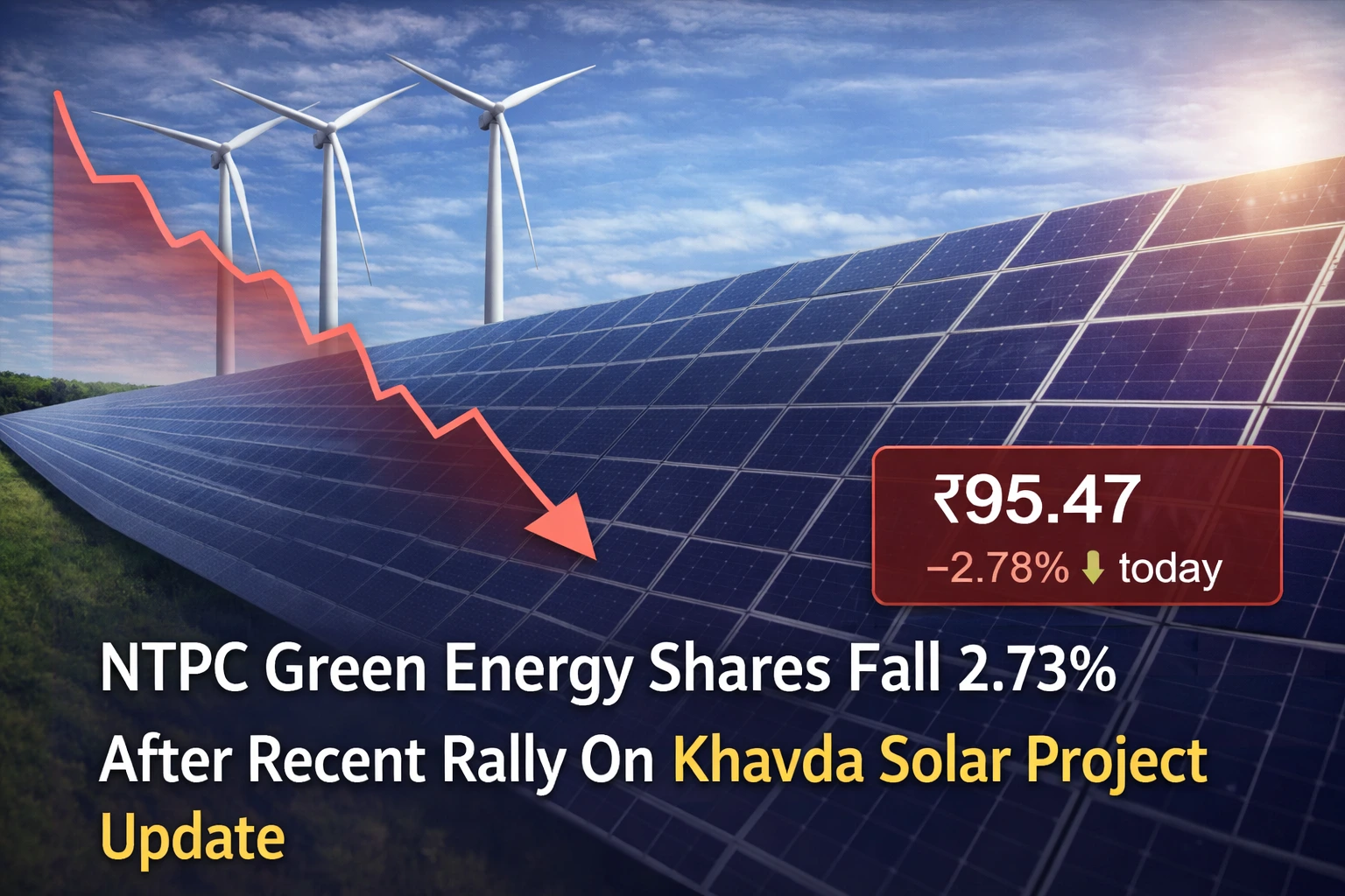 NTPC Green Energy Share Price Fall 2.73% To ₹95.47 After Recent Rally Following Khavda Solar Project Update