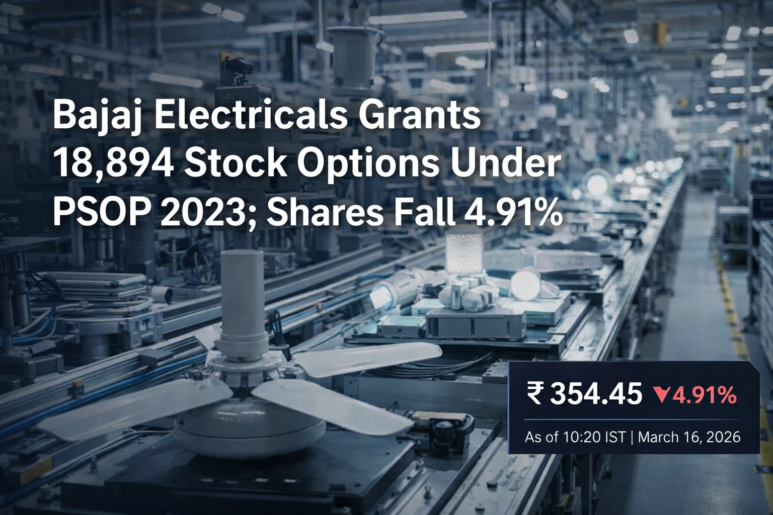 Bajaj Electricals Grants 18,894 Stock Options Under PSOP 2023; Shares Fall 4.91%