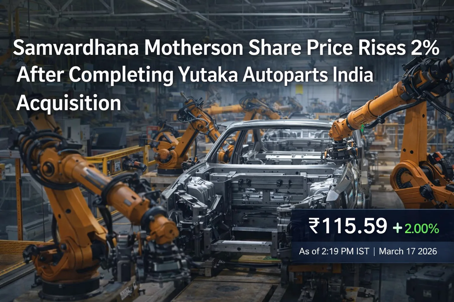 Samvardhana Motherson Share Price Rises 2% After Completing Yutaka Autoparts India Acquisition