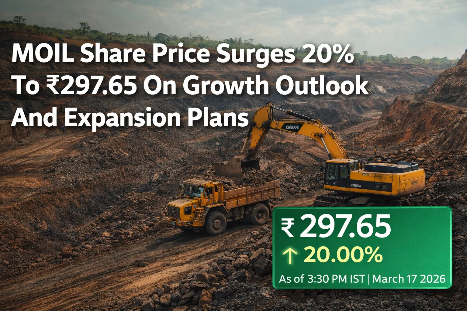 MOIL Share Price Surges 20% To ₹297.65 On Growth Outlook and Expansion Plans