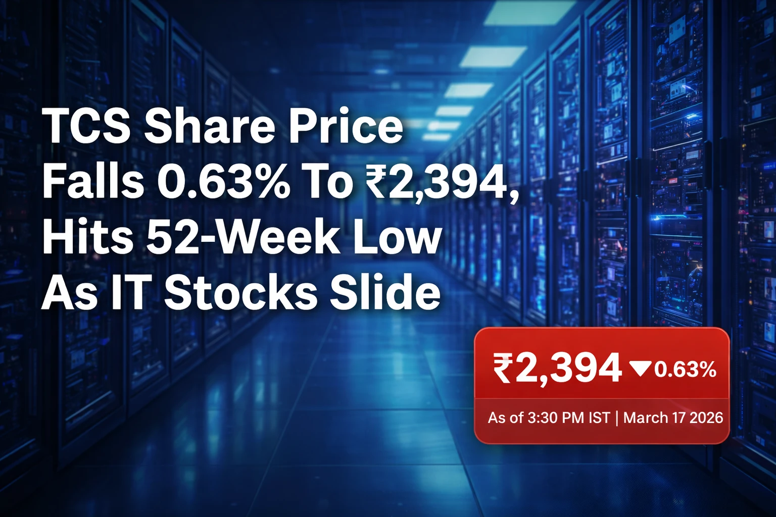 TCS Share Price Falls 0.63% To ₹2,394, Hits 52-Week Low As IT Stocks Slide
