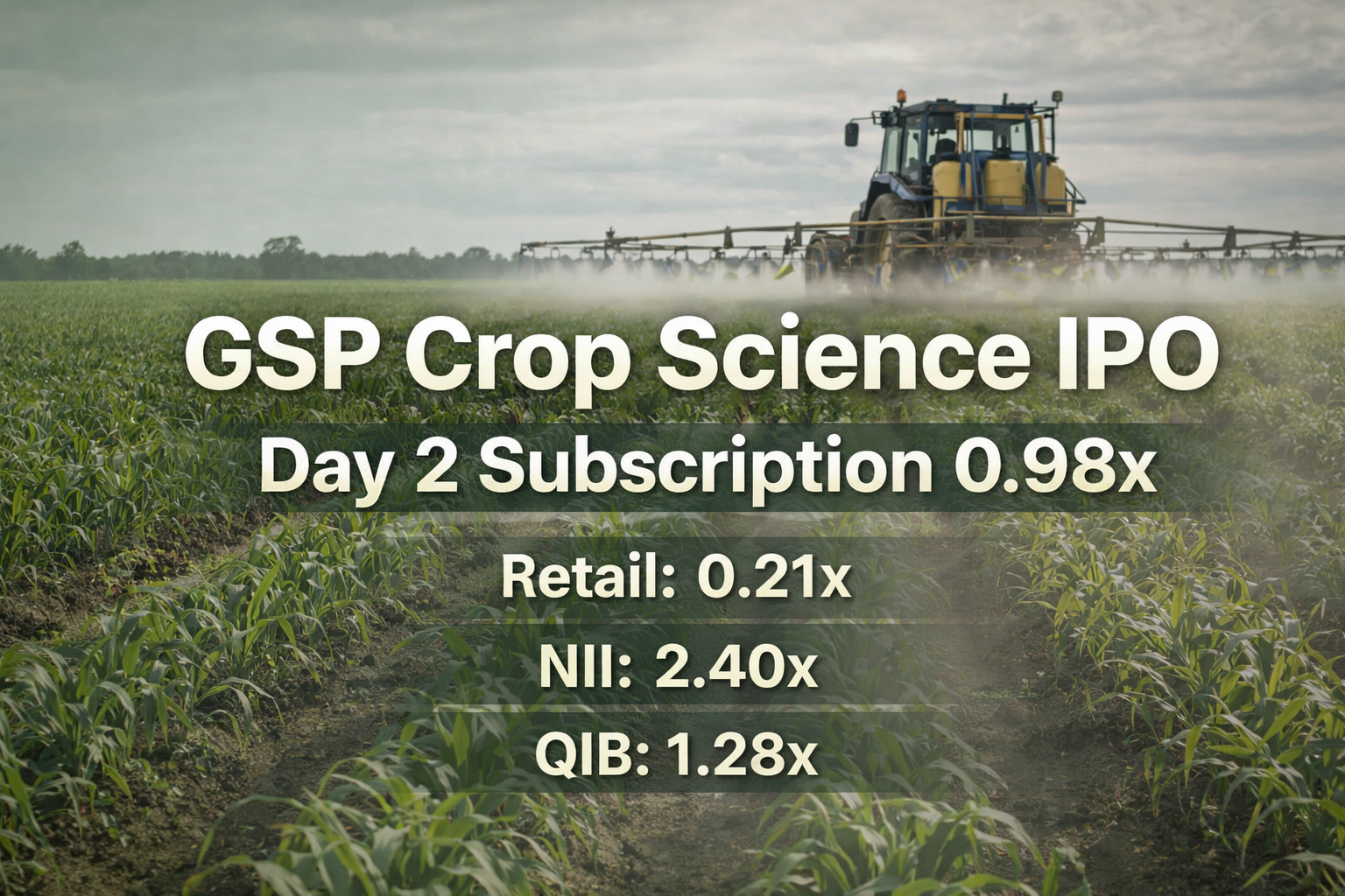 GSP Crop Science IPO subscribed 0.98 times on Day 2 So Far