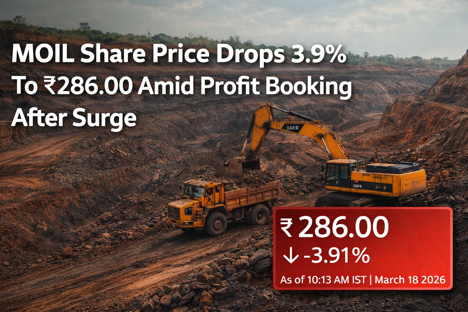 MOIL Share Price Falls 3.91% To ₹286.00 Amid Profit Booking After Rally