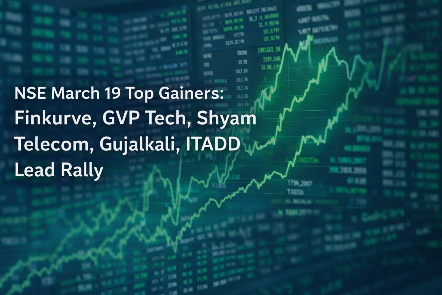 NSE March 19 Top Gainers: Finkurve, GVP Tech, Shyam Telecom, Gujalkali, ITADD Lead Rally