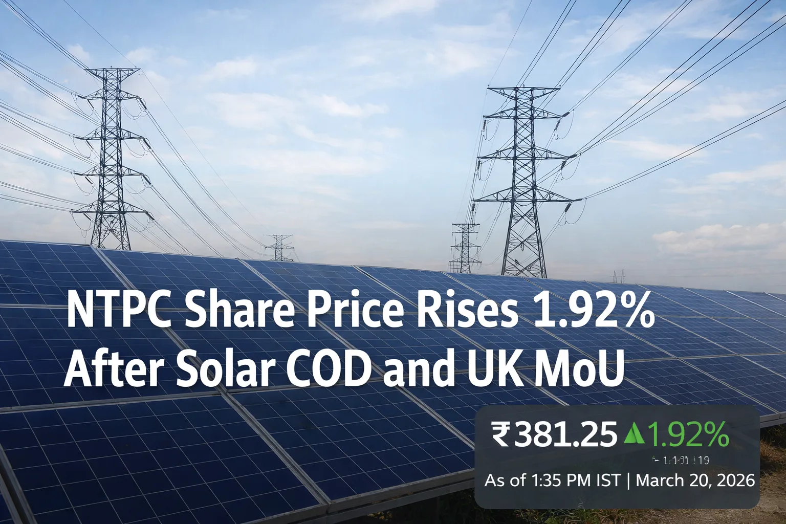 NTPC Share Price Up 1.92% After Solar COD and UK MoU
