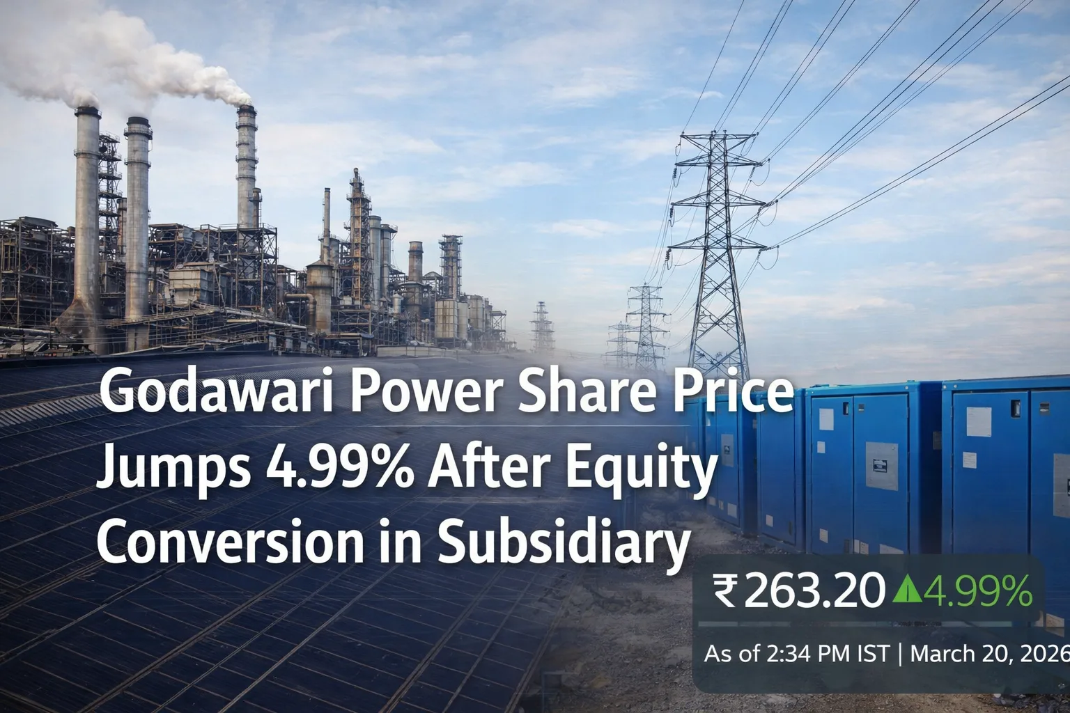 Godawari Power Share Price Jumps 4.99% After Equity Conversion in Subsidiary