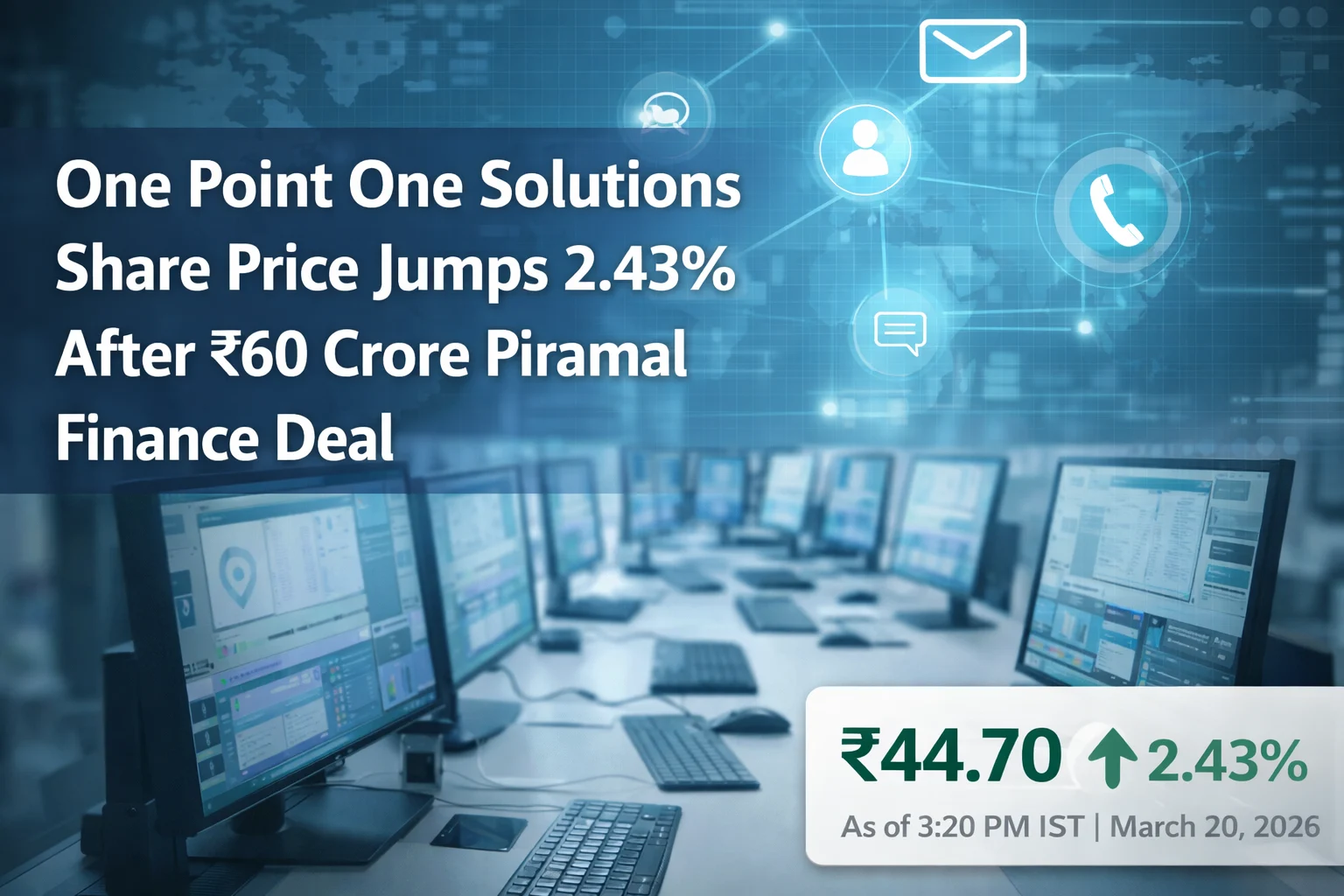 One Point One Solutions Share Price Jumps 2.43% After ₹60 Crore Piramal Finance Deal