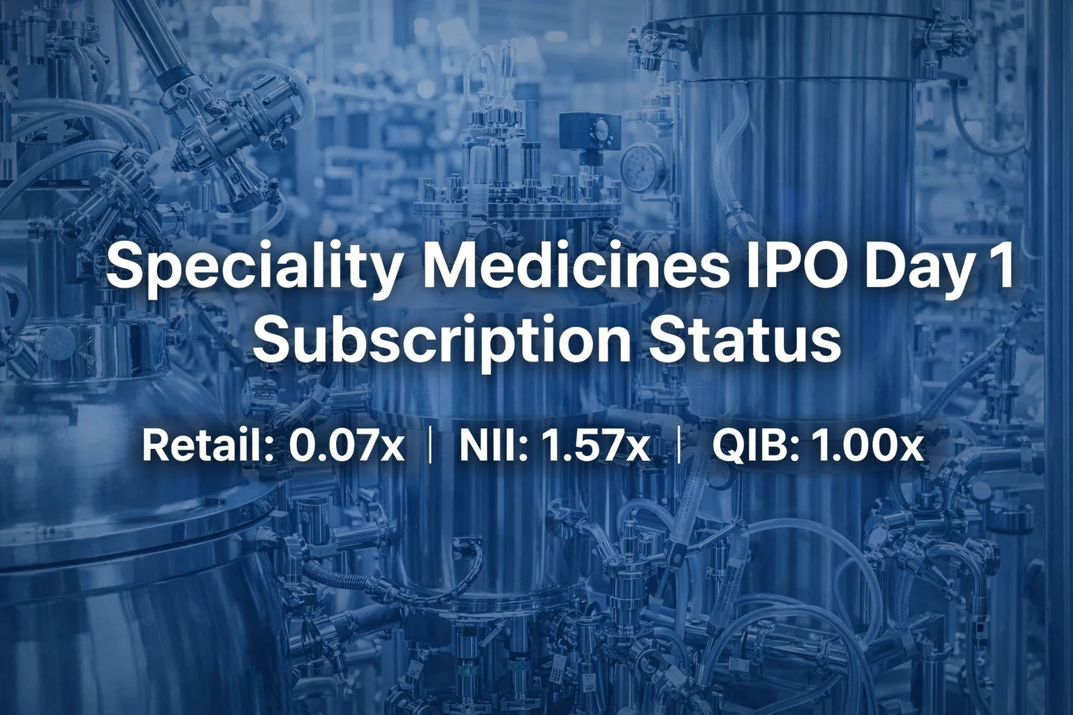 Speciality Medicines IPO Day 1 Subscription Status: Subscribed 0.82x