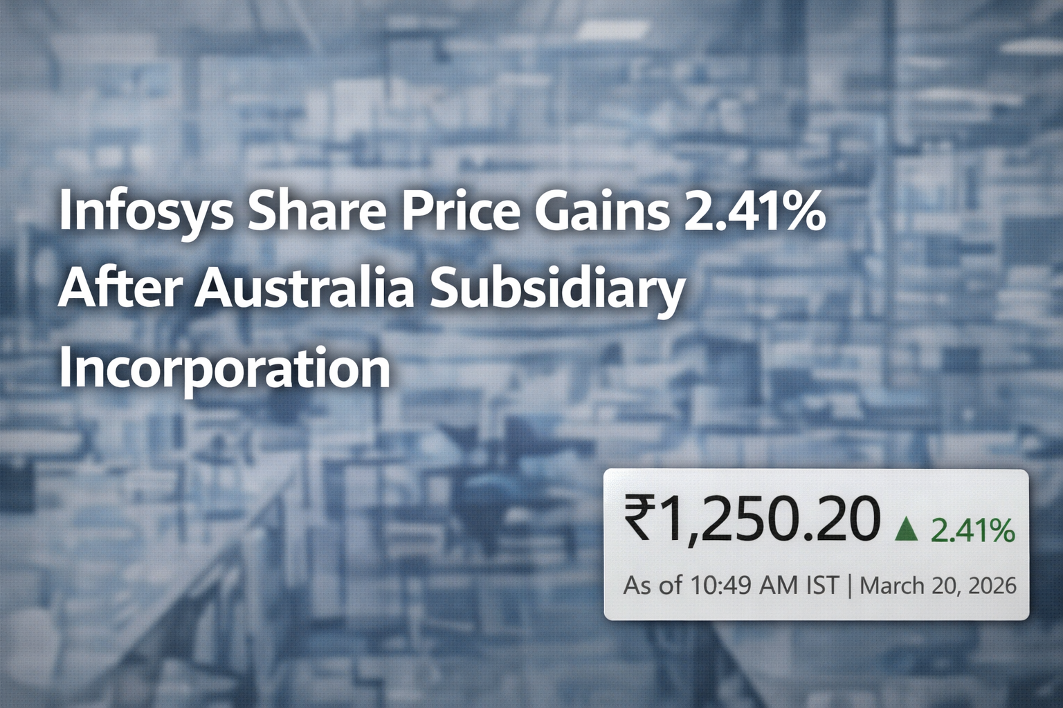 Infosys Share Price Gains 2.41% After Australia Subsidiary Incorporation