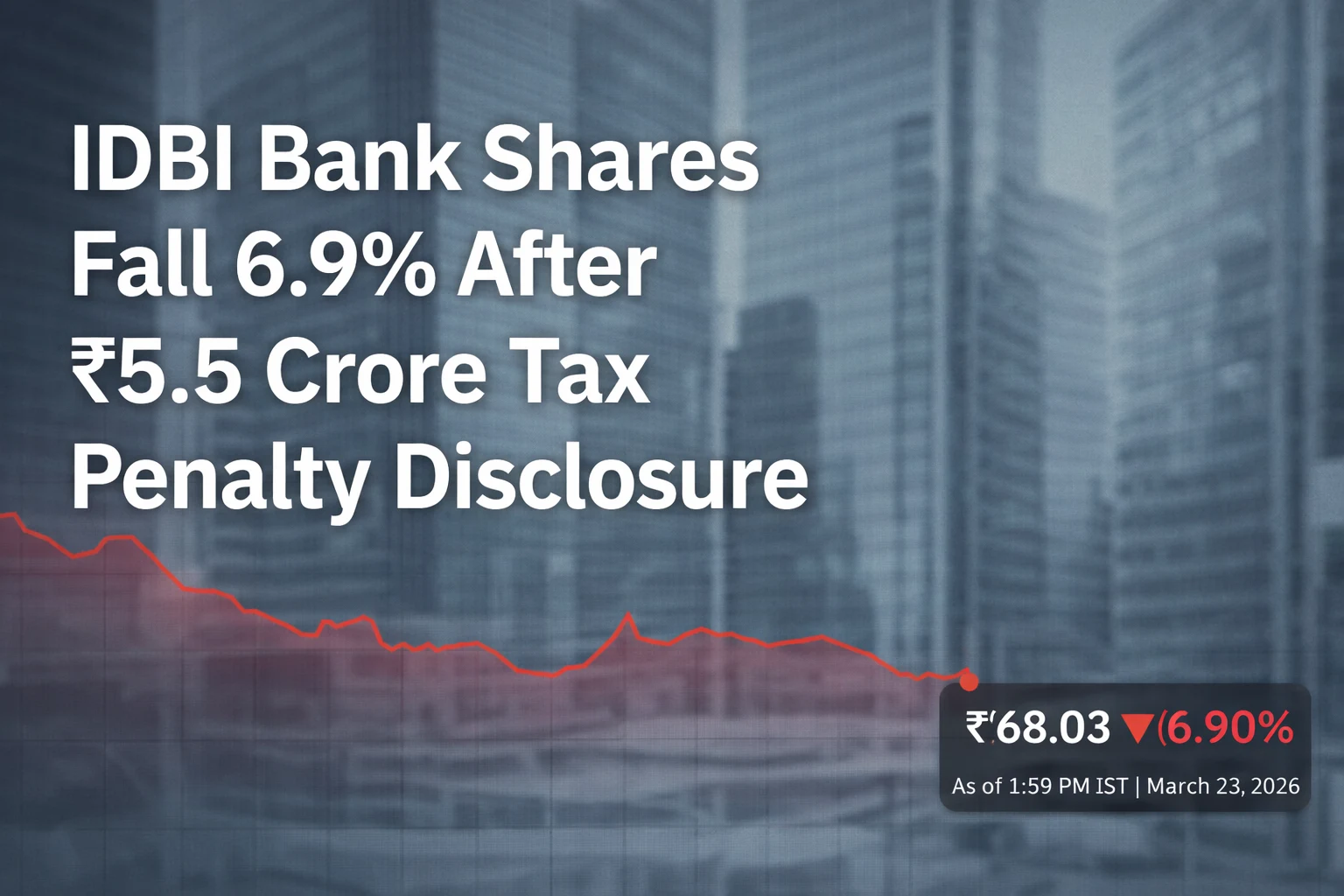 IDBI Bank Share Price Falls 6.9% After Tax Penalty Disclosure