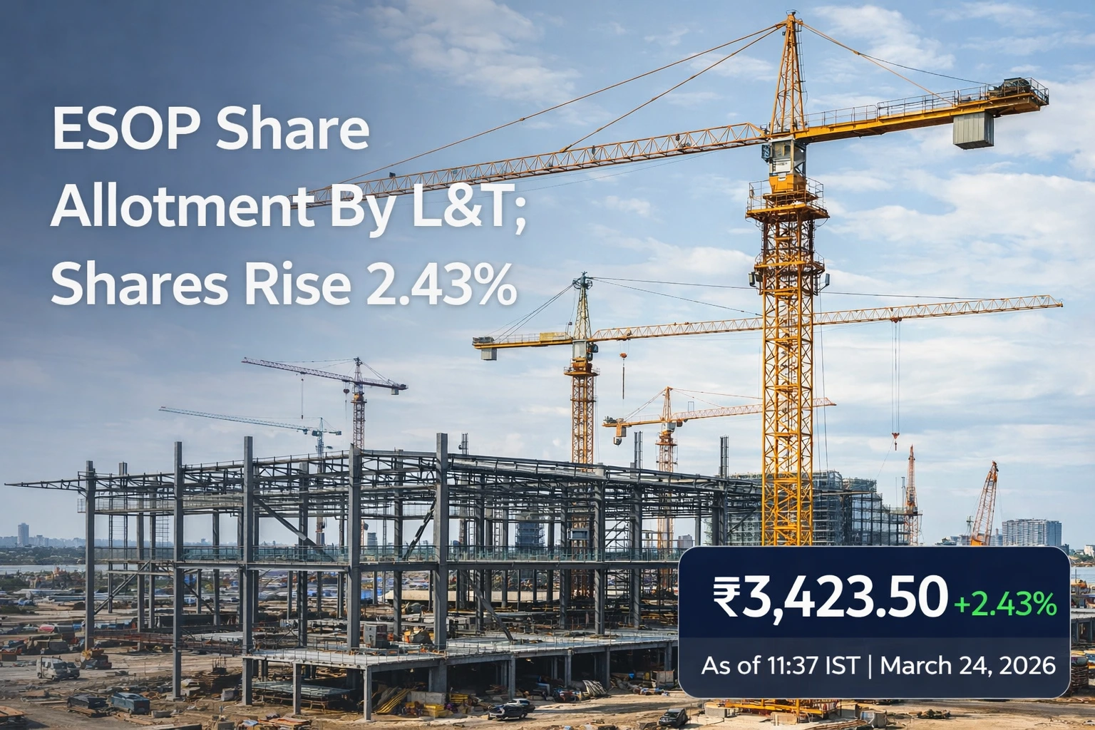 Larsen & Toubro Allots ESOP Shares to Employees; Share Prices Up 2.43%