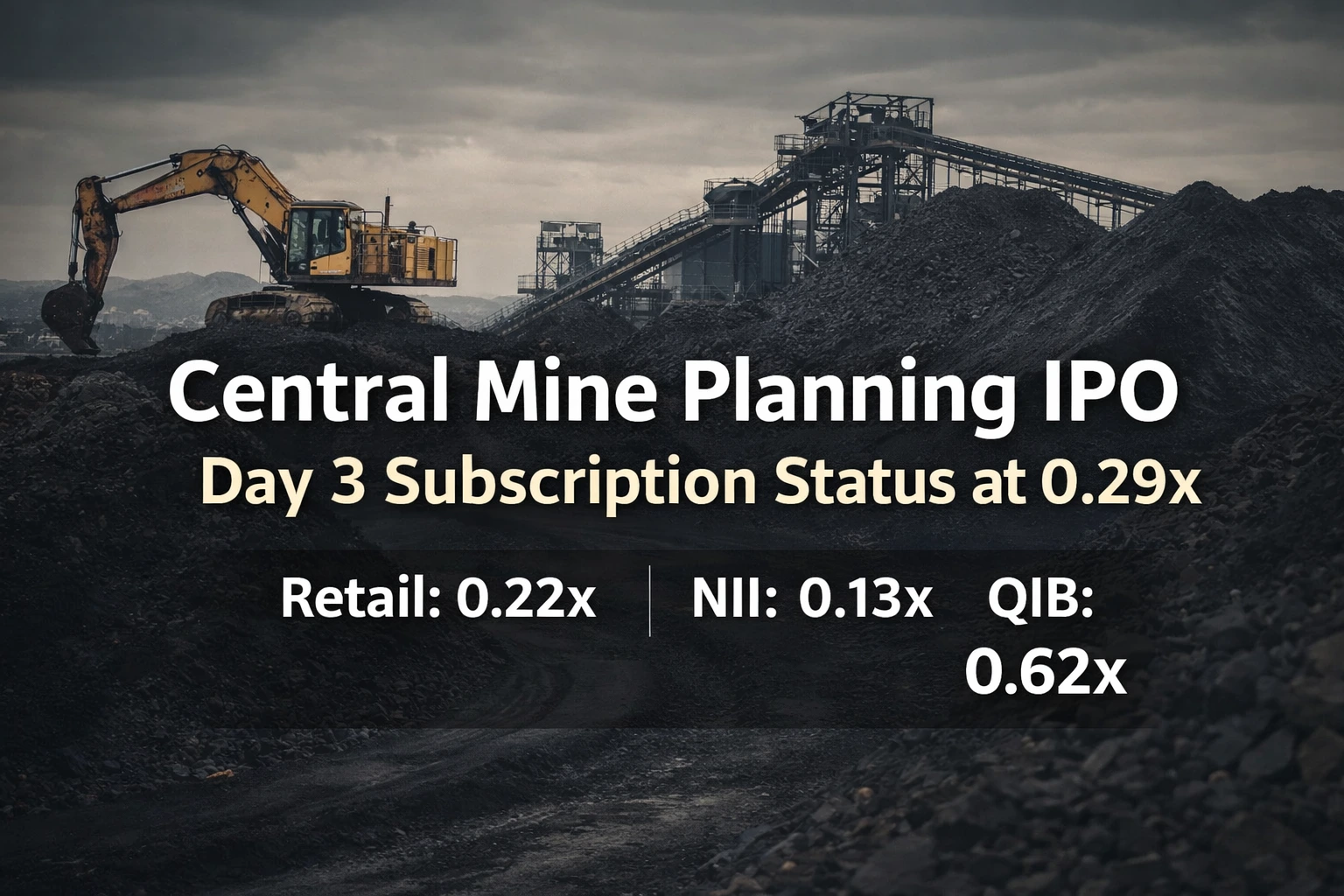 Central Mine Planning IPO Day 3 Subscription Status at 0.29x