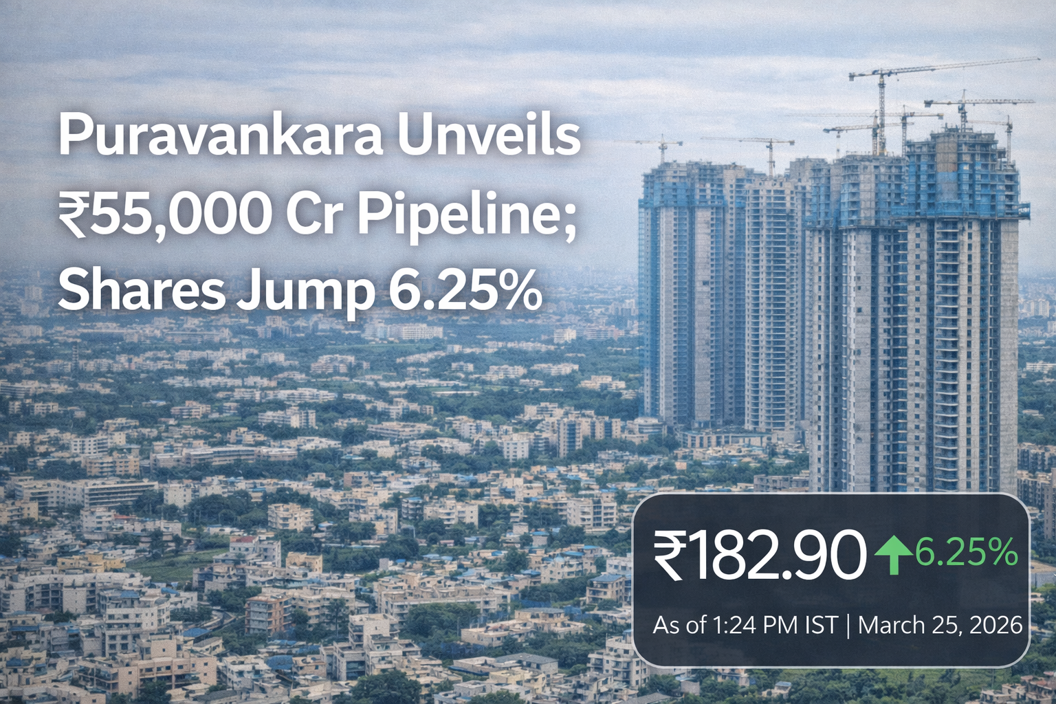 Puravankara Unveils ₹55,000 Crore Pipeline; Shares Rise 6.25%