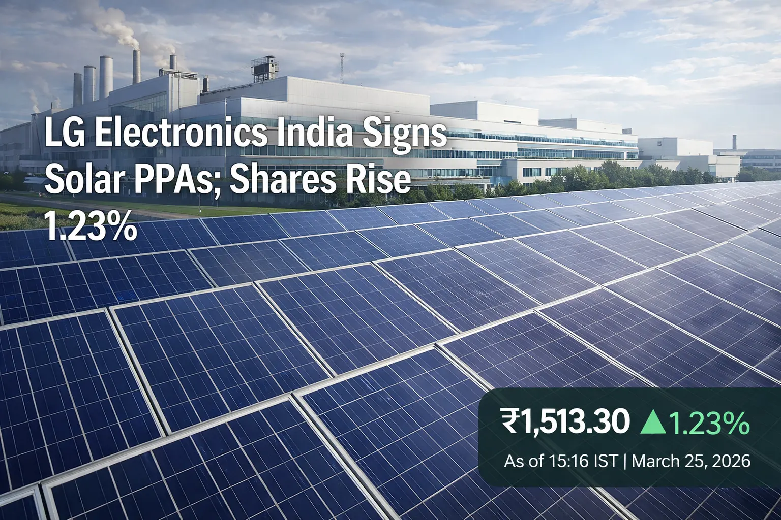 LG Electronics India Signs Solar PPAs; Shares Up 1.23%