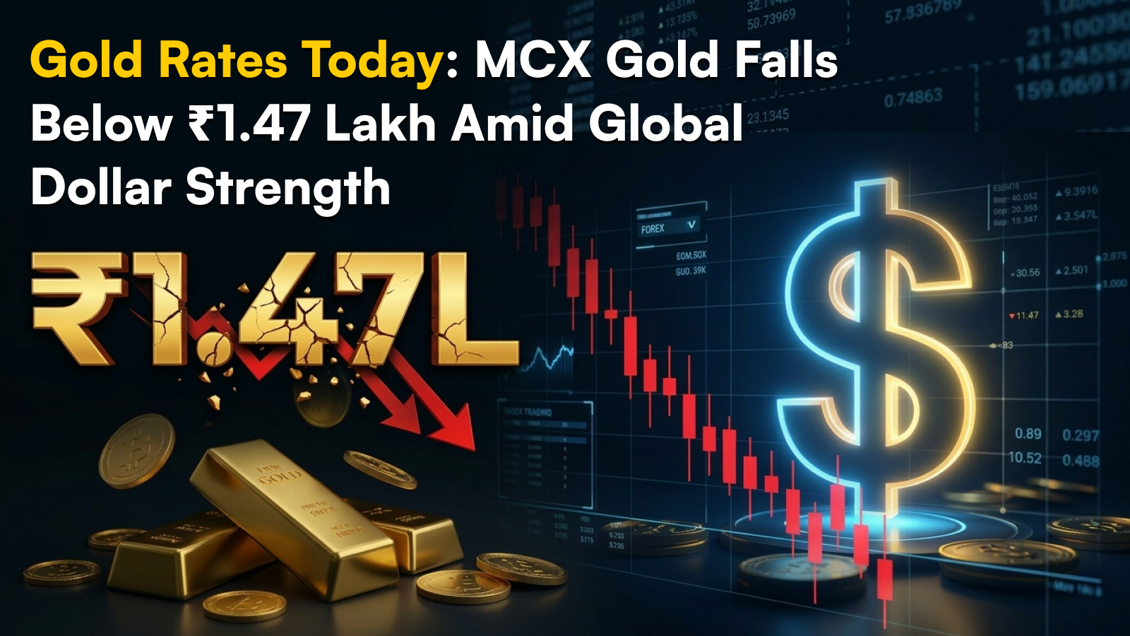 Gold Rates Today: MCX Gold Falls Below ₹1.47 Lakh Amid Global Dollar Strength 