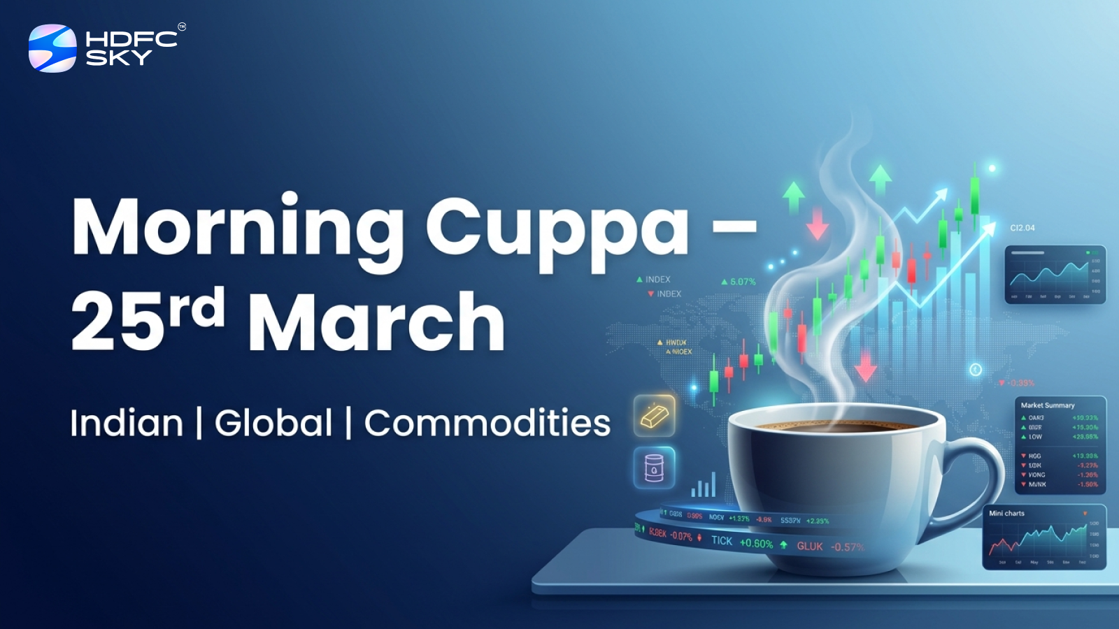 Morning Cuppa 25th March: Indian Markets, Global Markets and Commodity Update