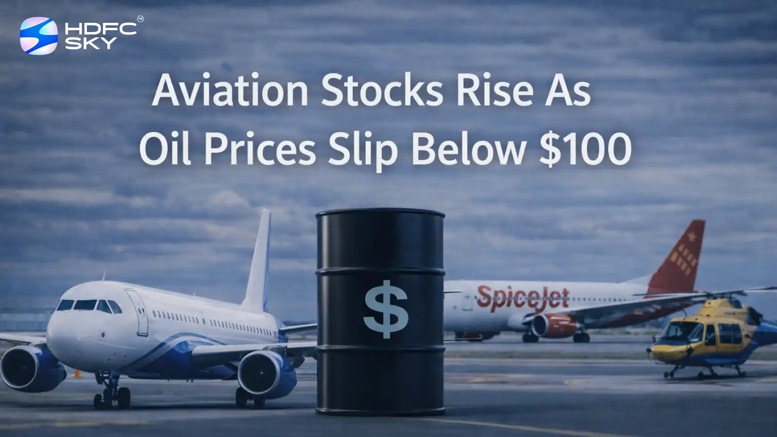 Aviation Stocks: IndiGo, SpiceJet, Global Vectra Rise As Oil Prices Slip Below $100