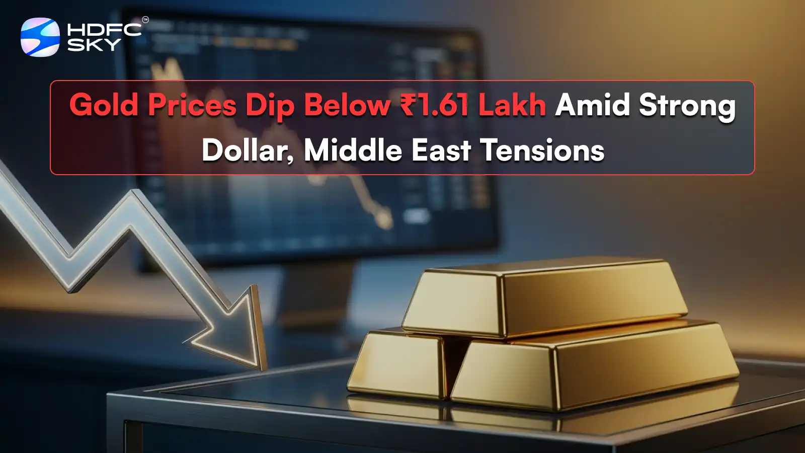G͏old Price͏s Dip Below ₹1.61 Lak͏h A͏mid Stro͏ng Do͏llar, Mid͏dle ͏Ea͏st Tensions