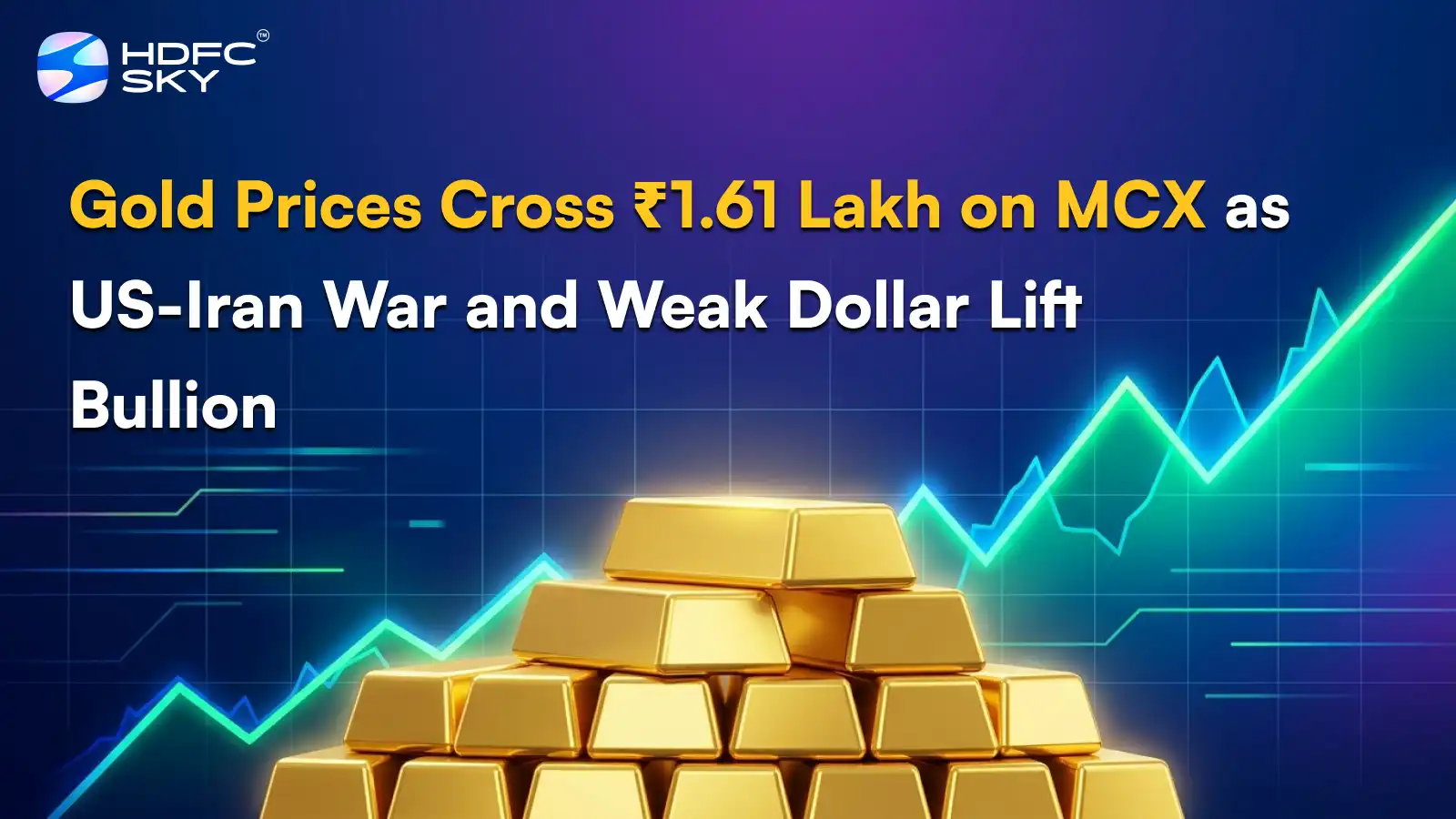 Gol͏d Pri͏ces Cross ₹1.6͏1 Lakh on MCX as US-͏Iran War and͏ Weak ͏Dollar Lift͏ Bullion