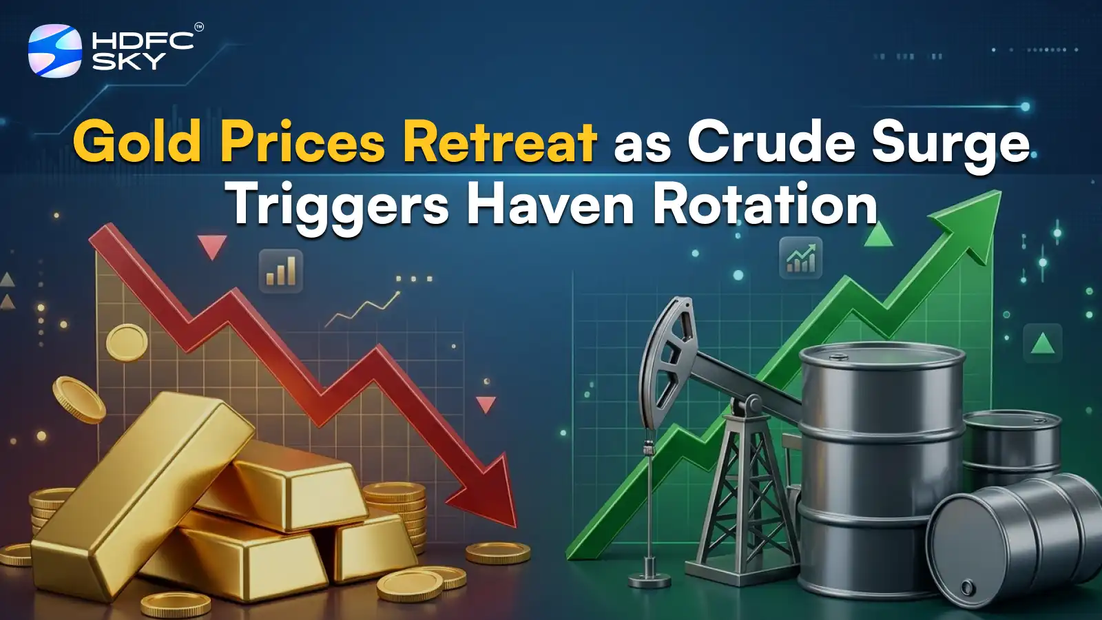 Gold Prices Retreat as Crude Surge Triggers Haven Rotation