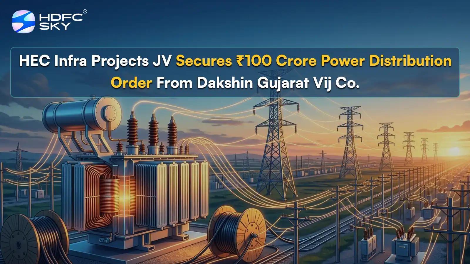 HEC Infra Projects JV Secures ₹100 Crore Power Distribution Order From Dakshin Gujarat Vij Co; Shares Down Nearly 4%