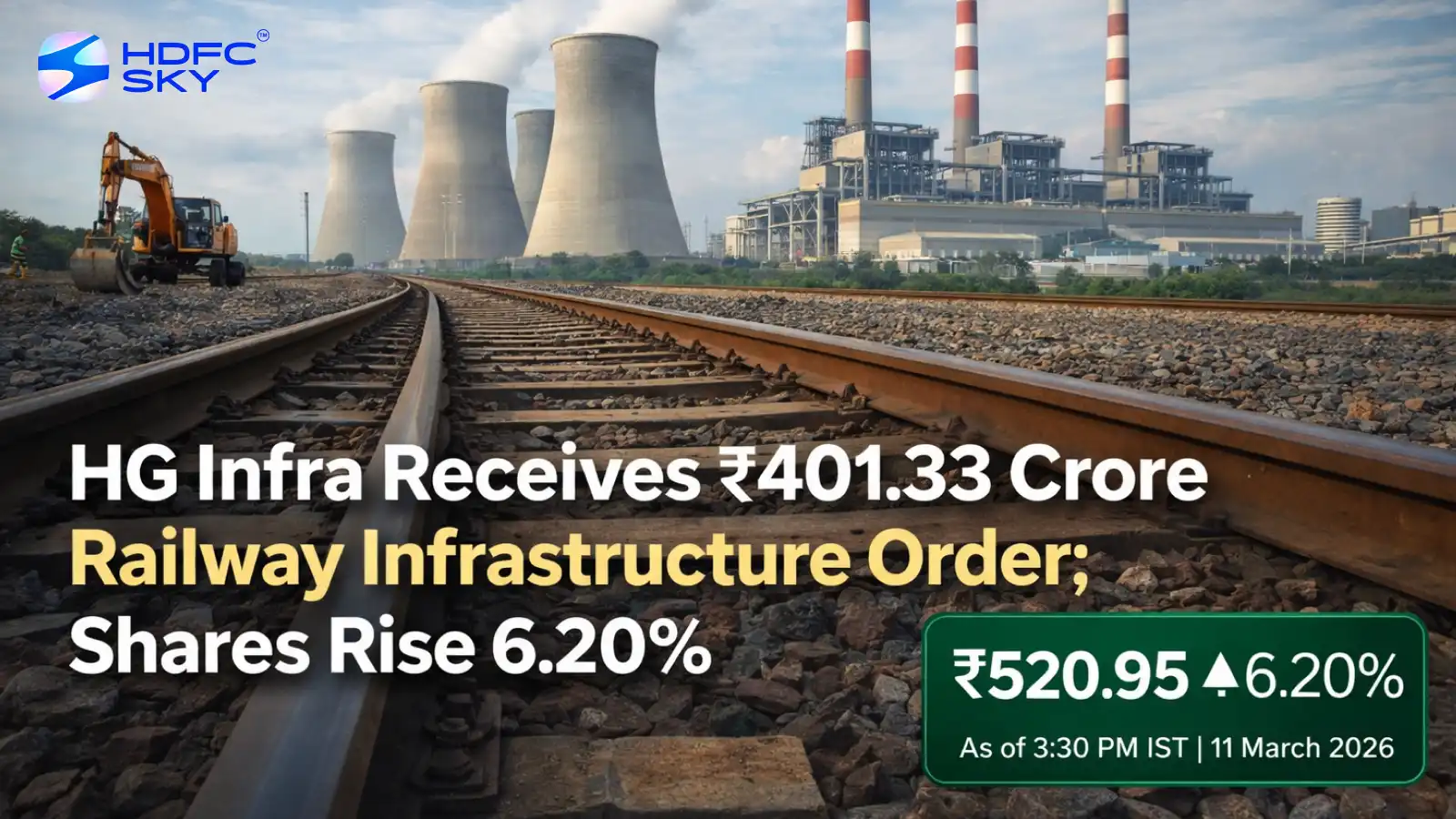 HG Infra Receives ₹401.33 Crore Railway Infrastructure Order; Shares Rise 6.20%