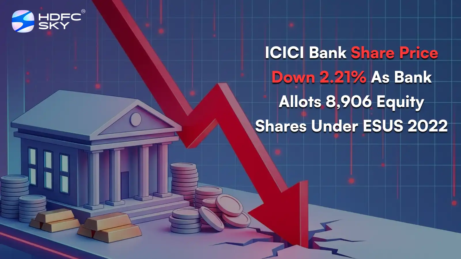 ICICI Bank Share Price Down 2.21% As Bank Allots 8,906 Equity Shares Under ESUS 2022
