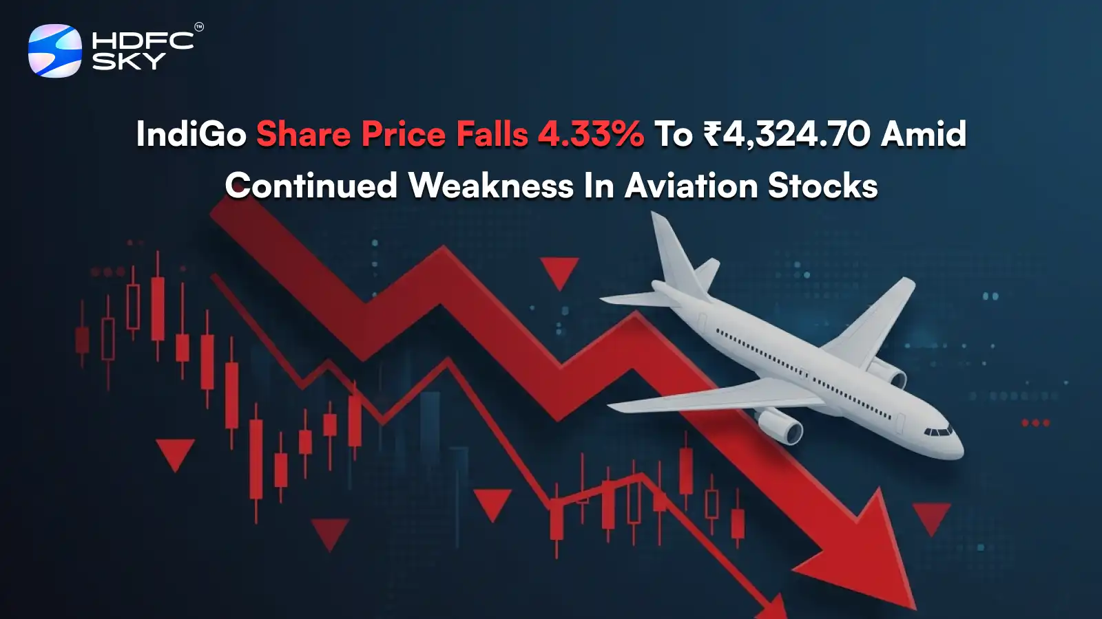 IndiGo Share Price Falls 4.33% To ₹4,324.70 Amid Continued Weakness In Aviation Stocks
