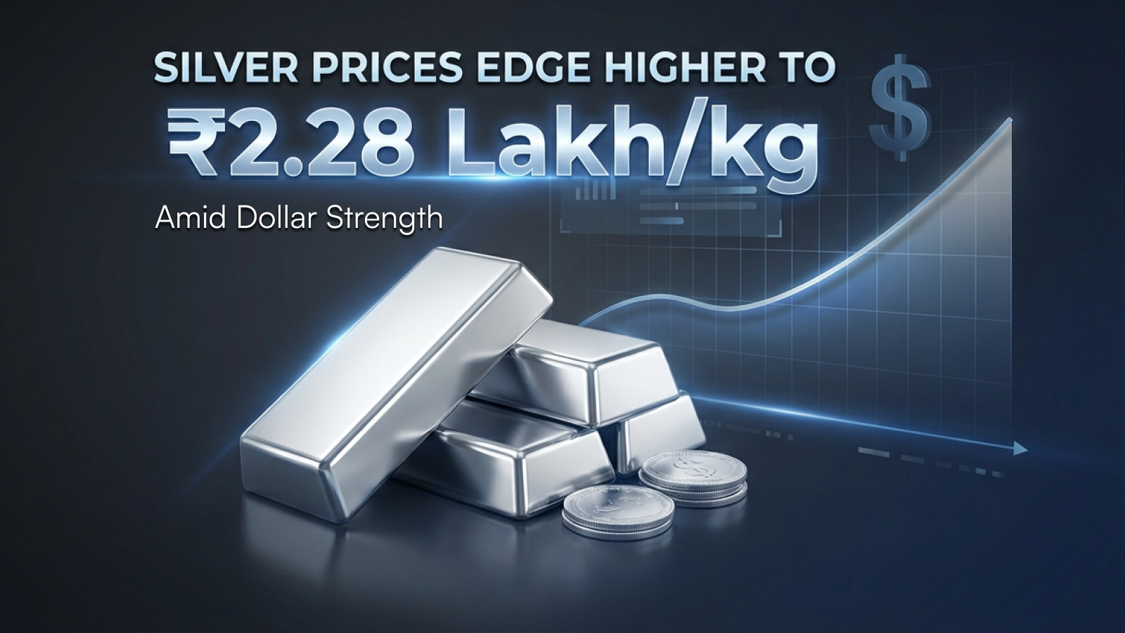 Silver Prices Edge H͏ighe͏r to ₹2.28 Lakh/kg Amid Dollar Strength