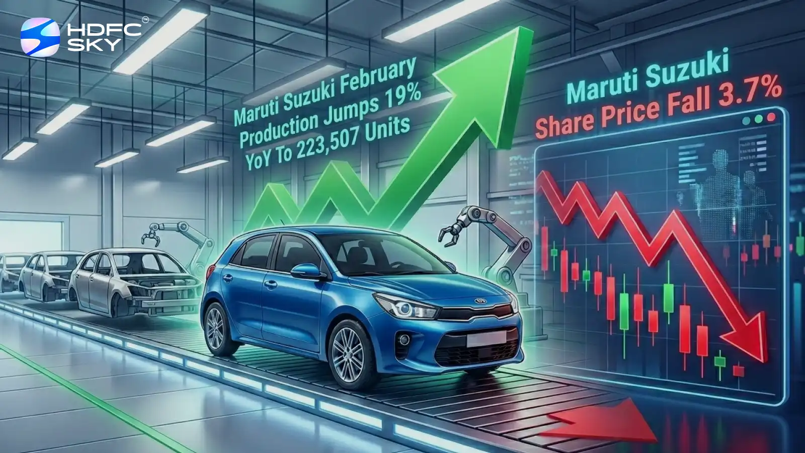 Maruti Suzuki February Production Jumps 19% YoY To 223,507 Units; Share Price Fall 3.7%