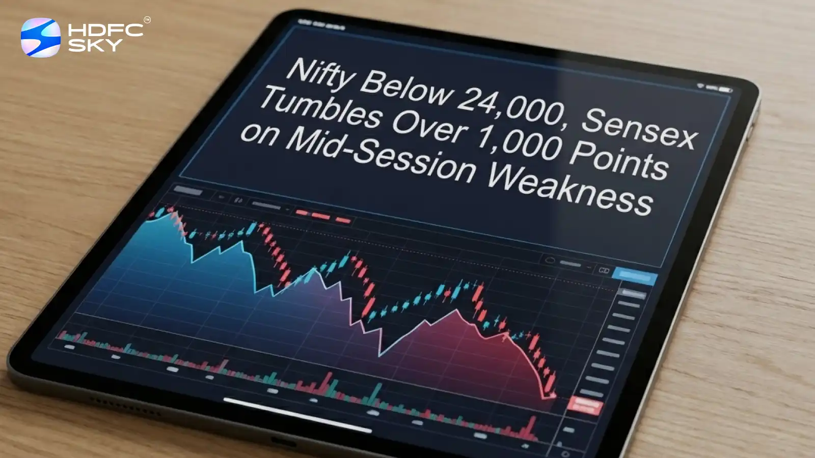 Nif͏ty B͏e͏low 24,000͏, Sens͏ex T͏umbles O͏ver 1,000 Points on Mid‑Session Weakne͏ss͏