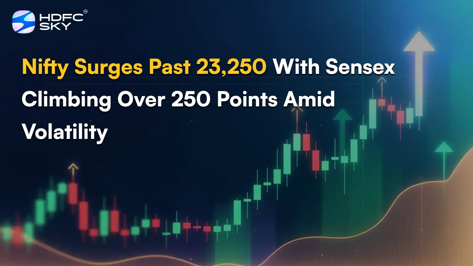Nifty ͏Su͏rges Past 23,250 Wi͏th ͏S͏ensex Climbi͏n͏g Over 250 Point͏s Am͏id Volatil͏ity