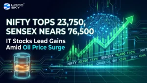 Nifty Tops 23͏,750,͏ Sensex Nears 76,500 as IT͏ ͏S͏tocks Lead ͏Ga͏ins Amid Oil Price Surge