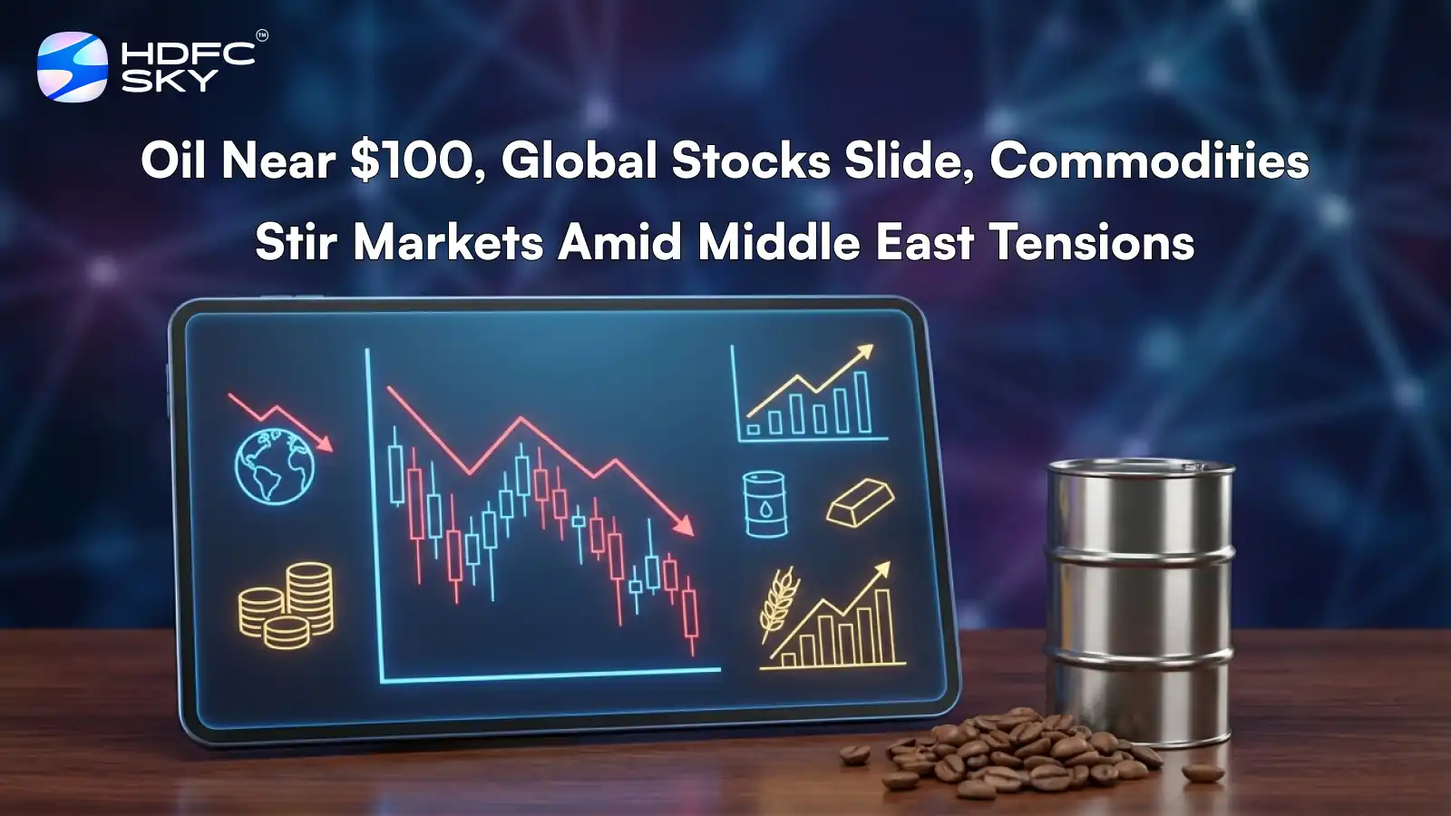 Oil Near $100, Global Sto͏cks Sl͏ide, Commo͏dities Stir͏ Markets Amid Mid͏d͏l͏e East Tensions