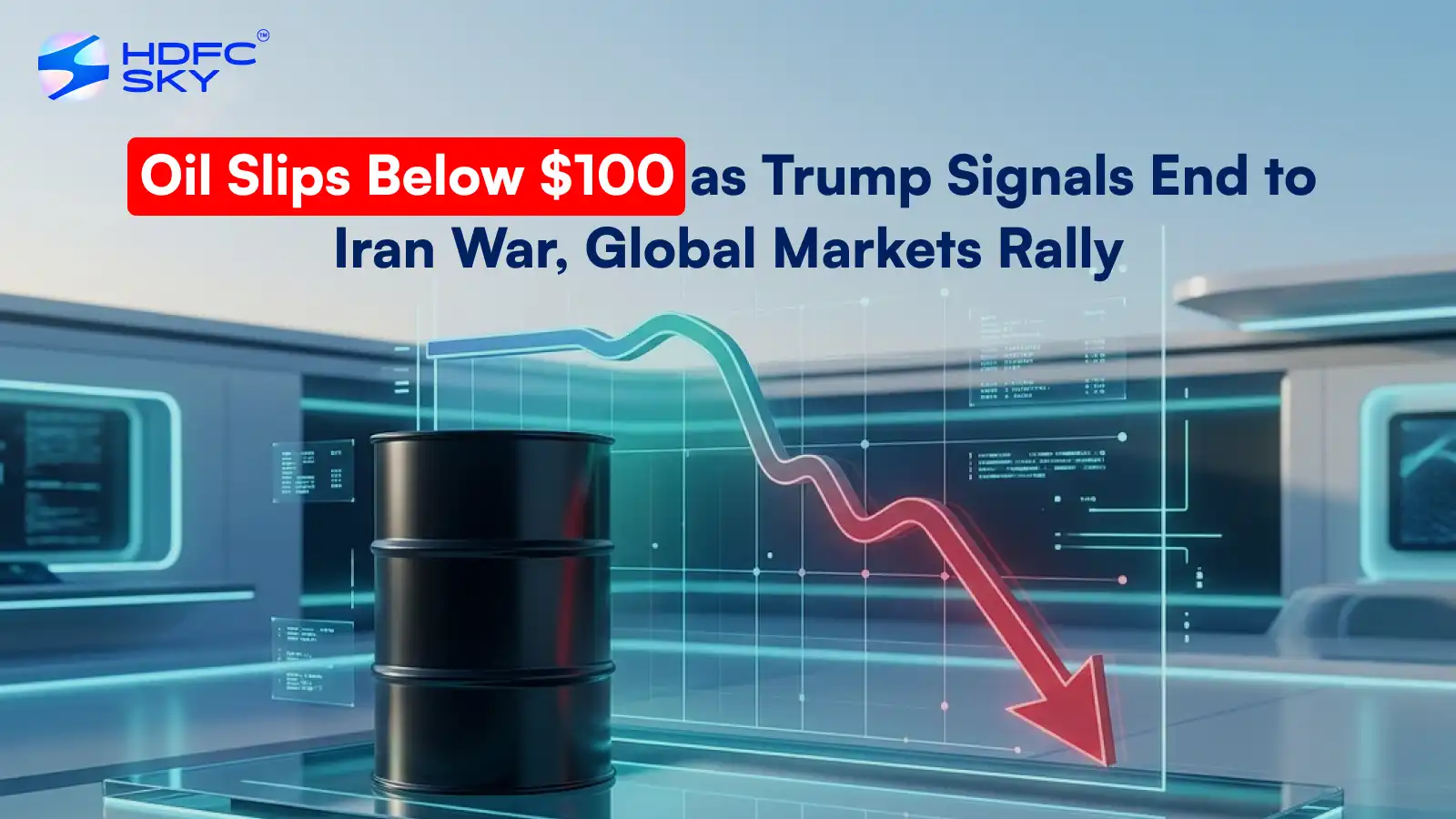 O͏il Slips B͏elow $100 as͏ Tr͏ump Signals End ͏to Iran Wa͏r, Global Marke͏ts Rally