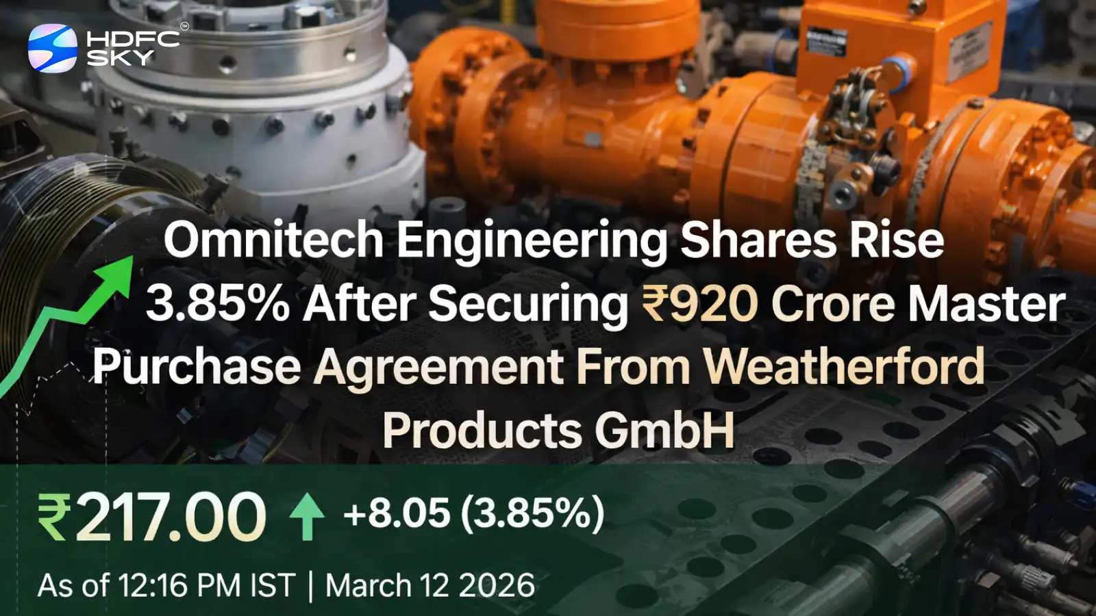 Omnitech Engineering Share Price Rise 3.85% After Securing ₹920 Crore Master Purchase Agreement From Weatherford Products GmbH