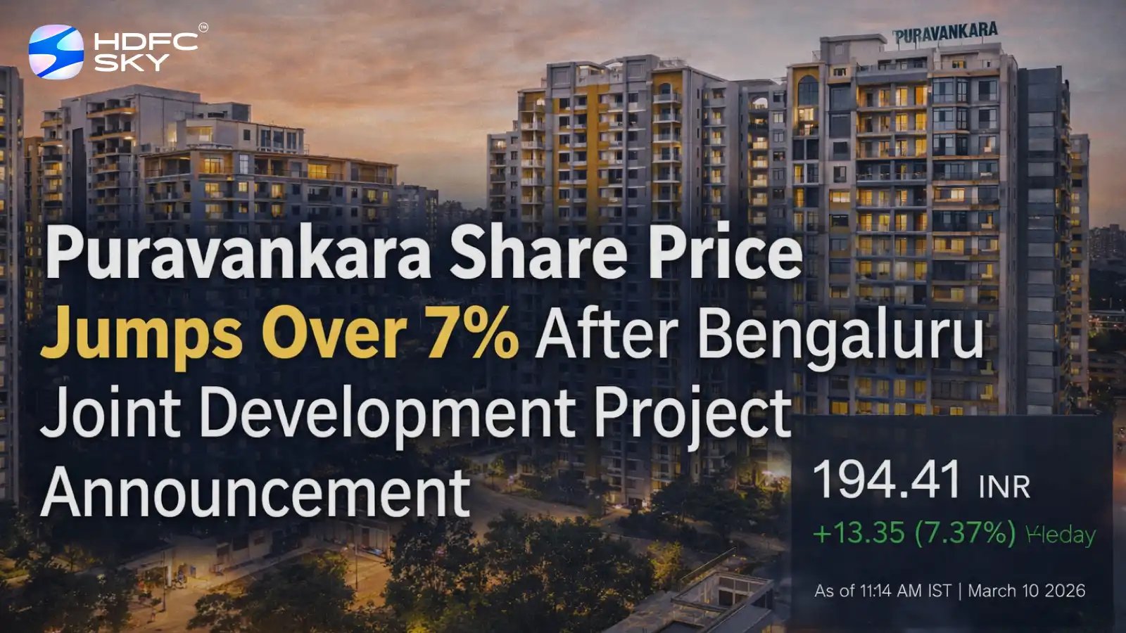 Puravankara Share Price Jumps Over 7% After Bengaluru Joint Development Project Announcement