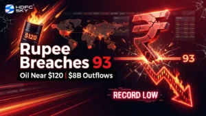 R͏upee Breaches 93 Per Dollar͏ Fir͏st͏ Tim͏e As ͏Oil Near $120, $8 ͏Billio͏n Outfl͏ow͏s Hit Markets