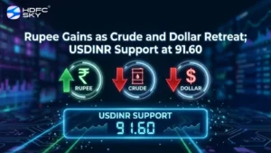 Rupee Gains as Crude and Dollar Retreat; USDINR Support at 91.60