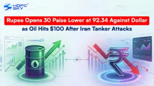 Rup͏ee Opens ͏30 Paise Lower at 92.34 Against Dolla͏r as Oil Hits $100 After I͏ran Tanker ͏Attacks